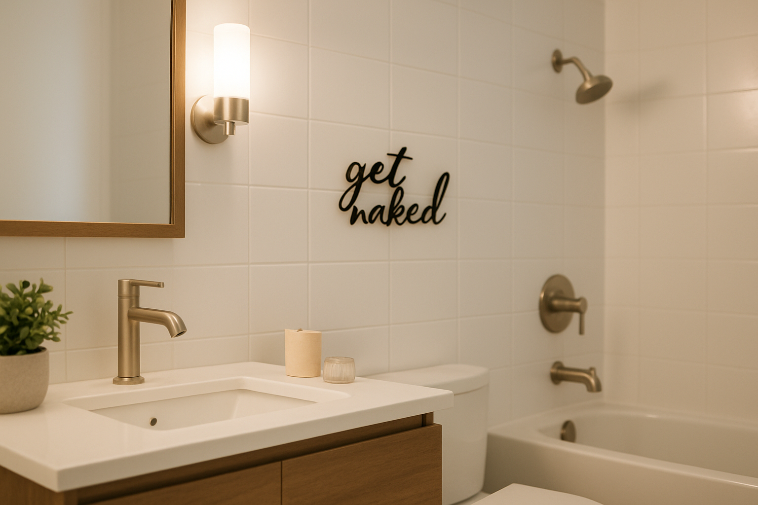 Get Naked – 3D Bathroom Wall Art