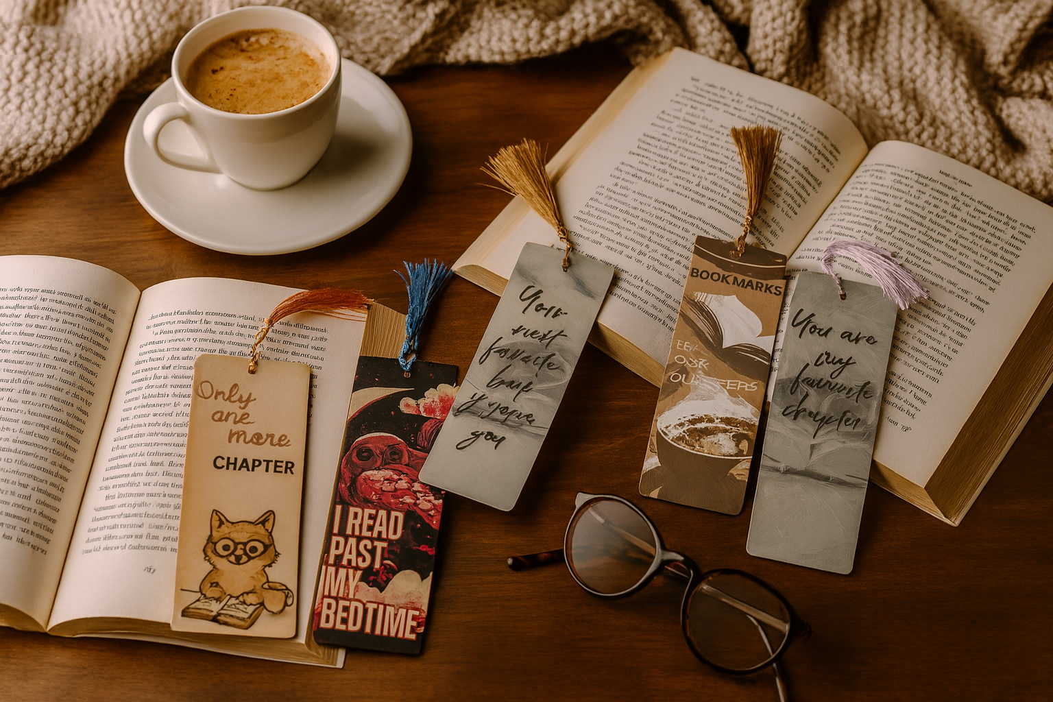 Bookmark  - I read past my bedtime with Tassel