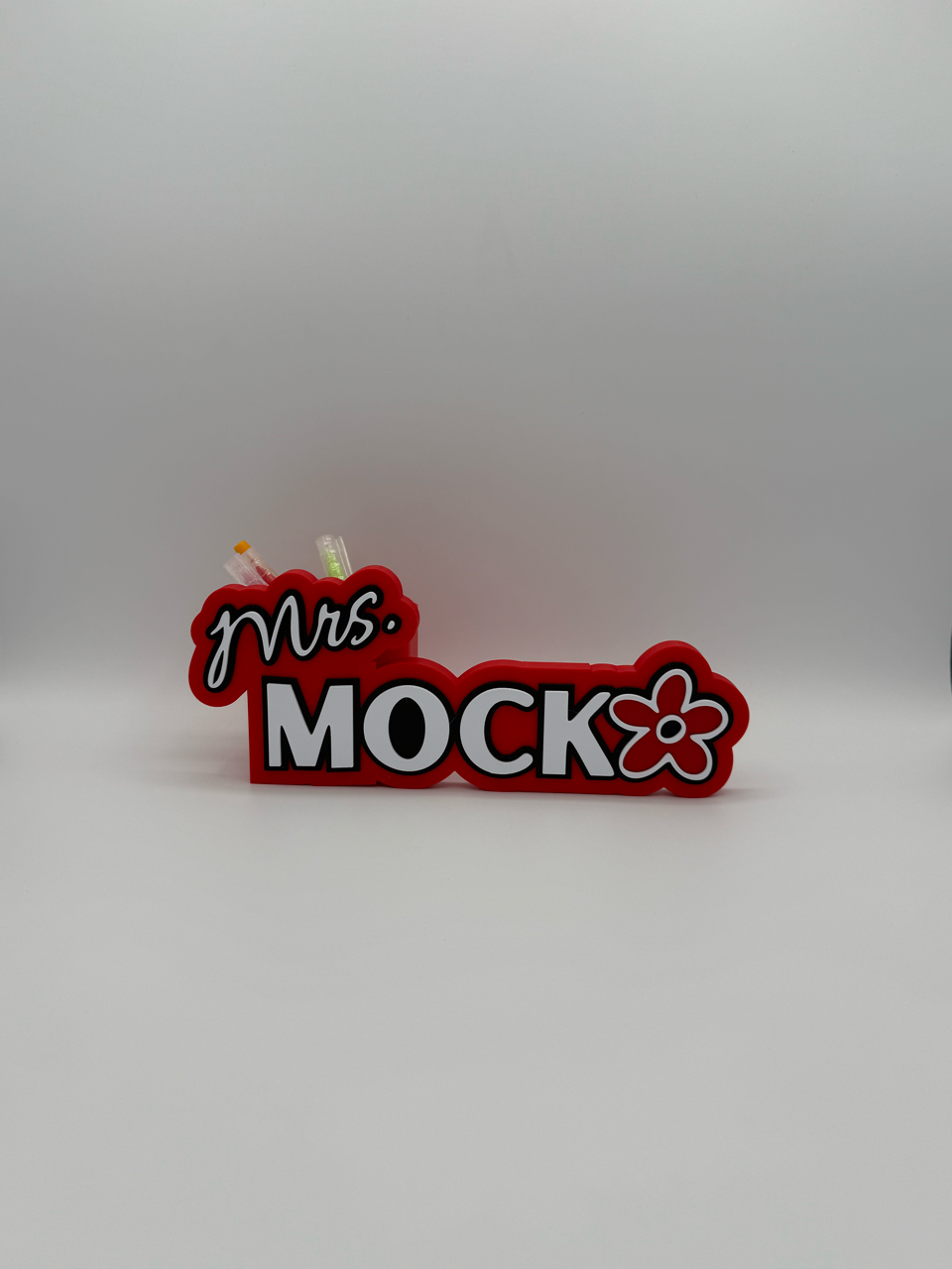 Personalized Teacher Gift – Custom Desk Name Sign & Pencil Holder