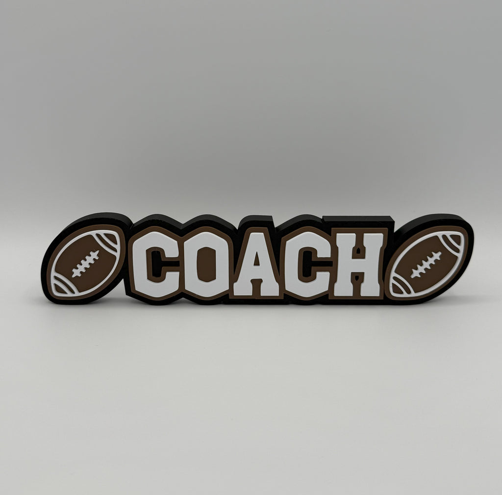 Personalized Football Name Sign with Optional Pencil Holder