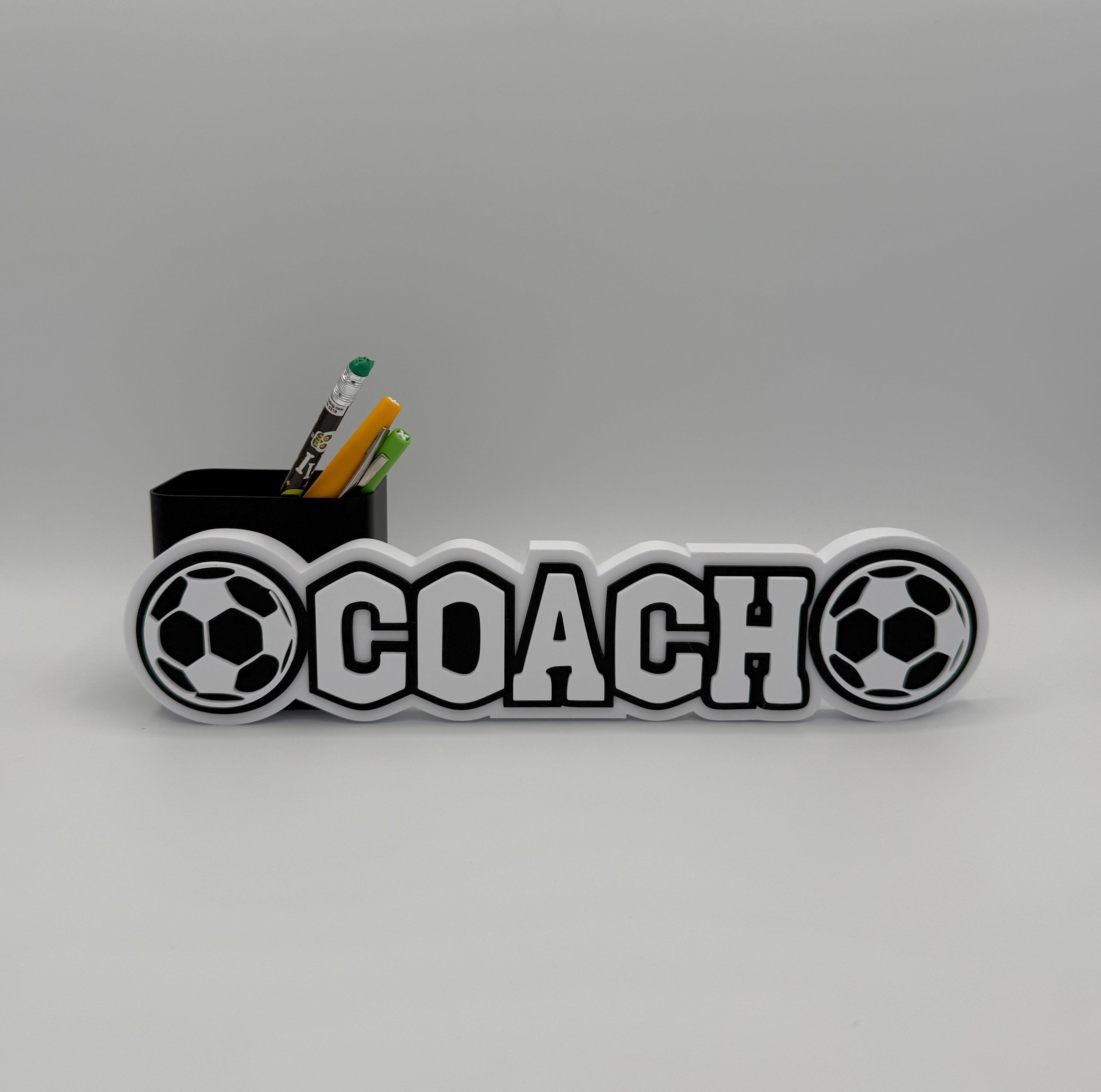 Personalized Soccer Name Sign with Optional Pencil Holder