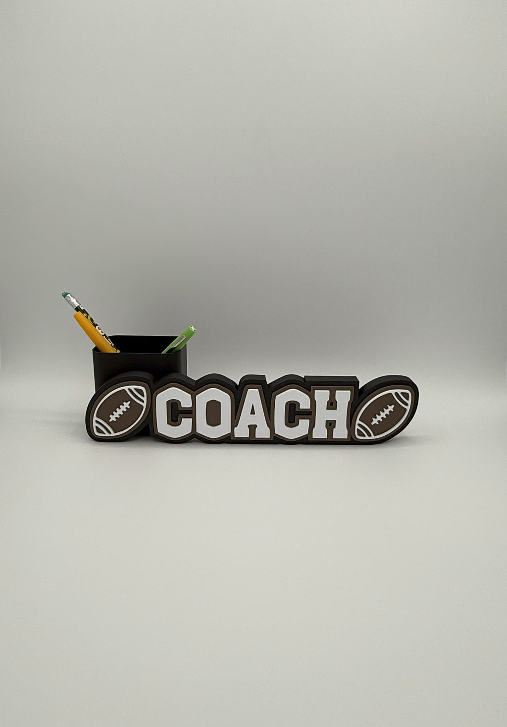 Personalized Football Name Sign with Optional Pencil Holder