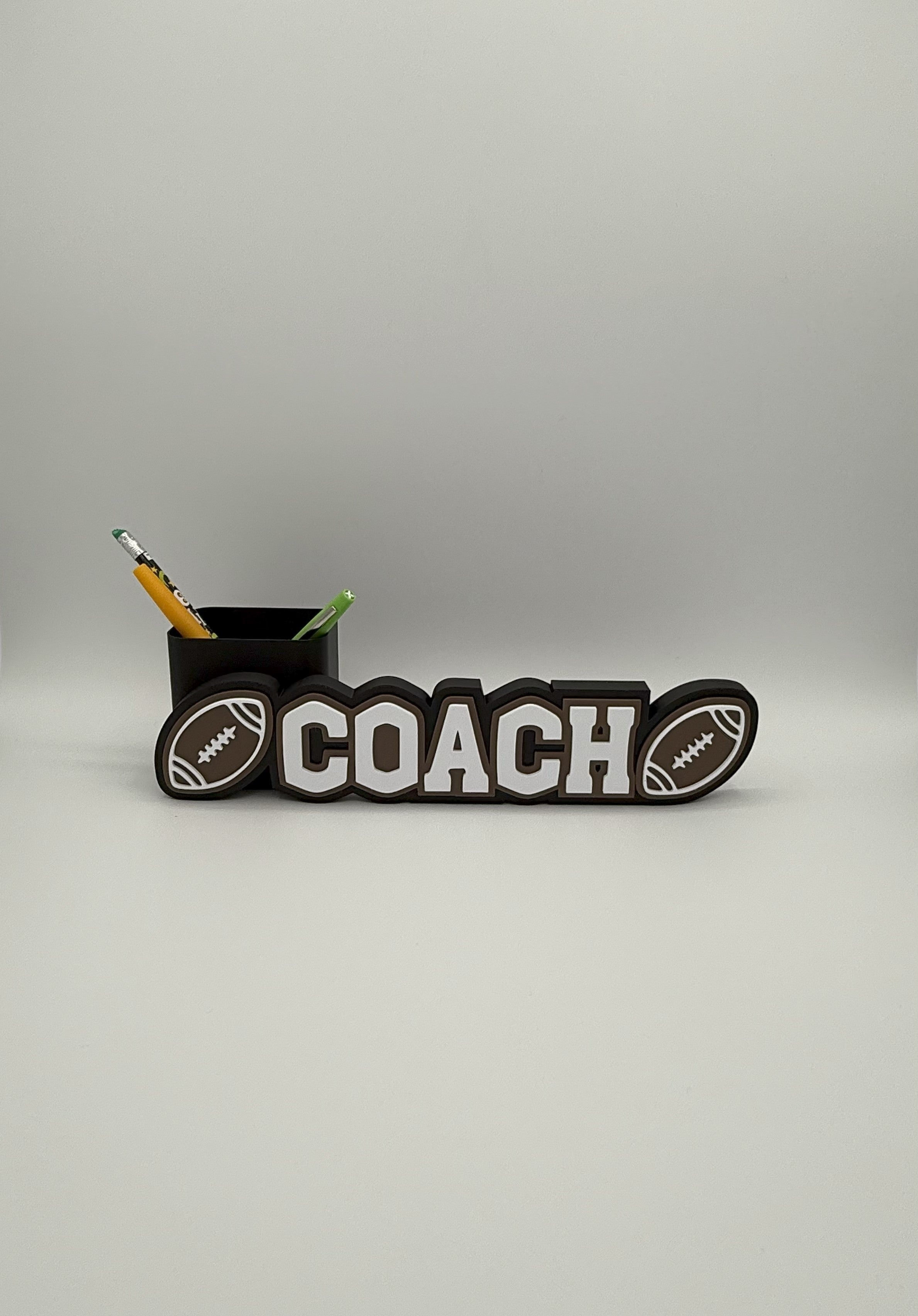 Personalized Football Name Sign with Optional Pencil Holder