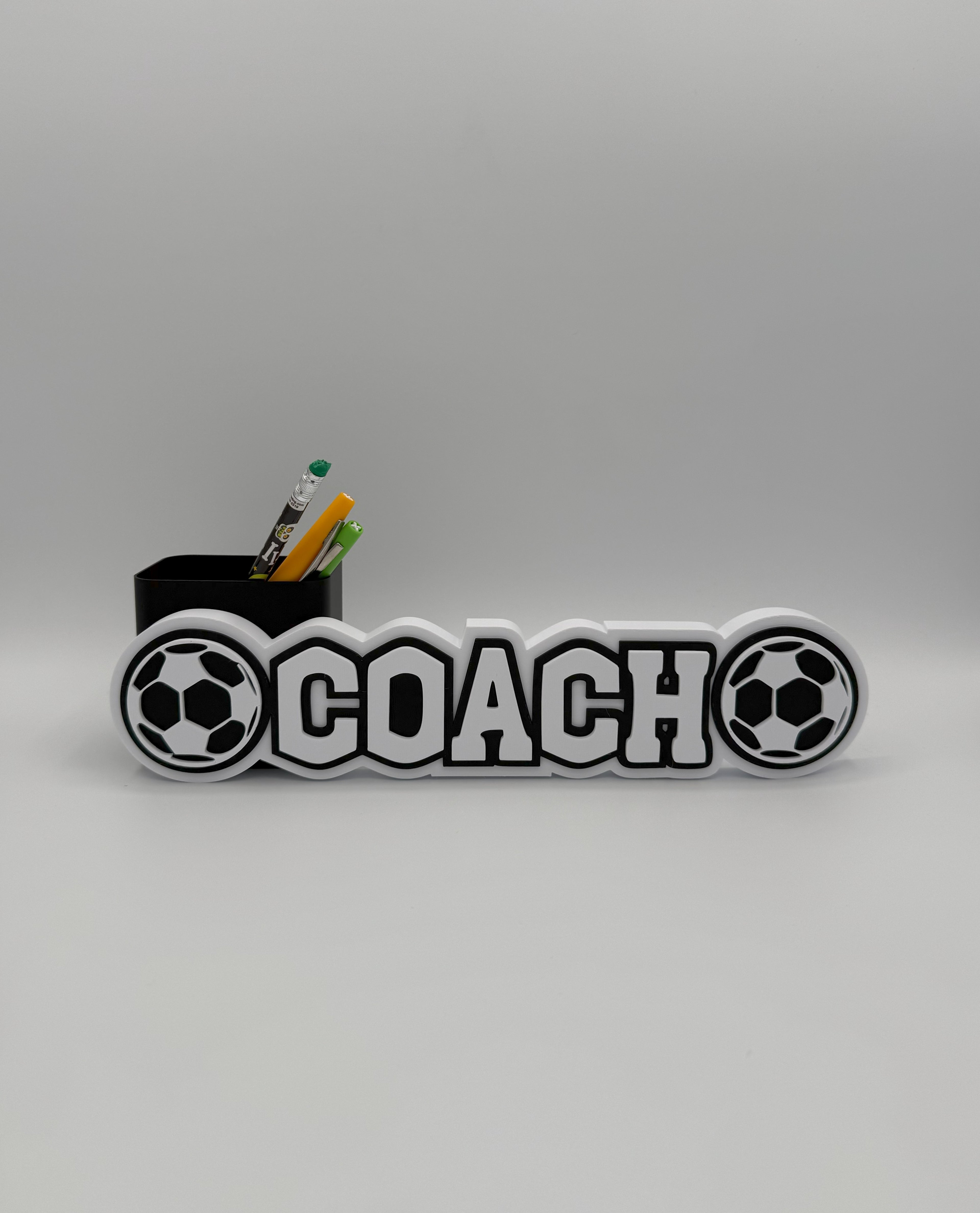 Personalized Soccer Name Sign with Optional Pencil Holder