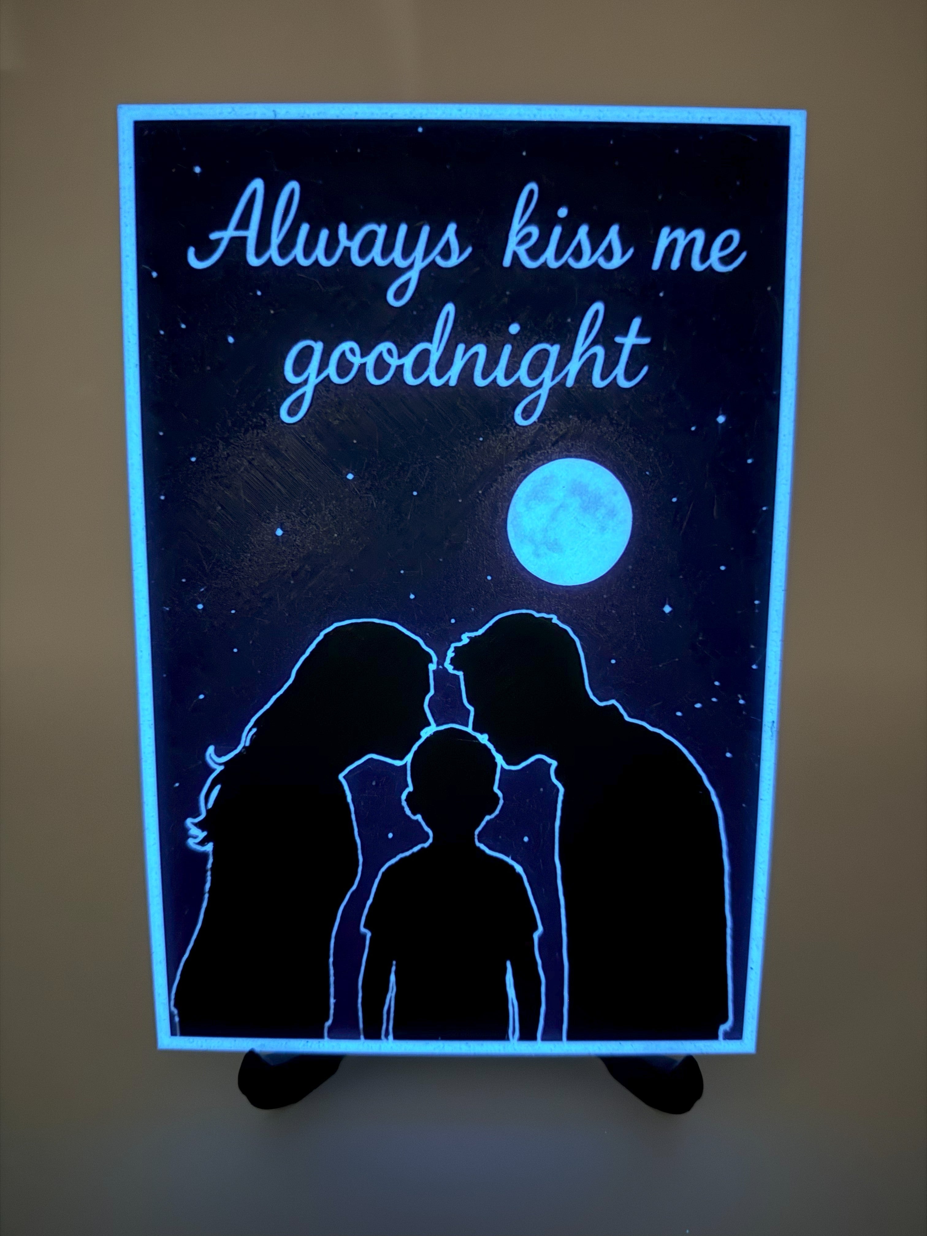 Always kiss me Good Night -  Boy - Optional Glow-in-the-Dark Effect